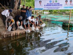 Pj Gubernur Sulsel Kunjungi Bangsal Pasca Panen, Tebar Benih Ikan dan Inseminasi Buatan