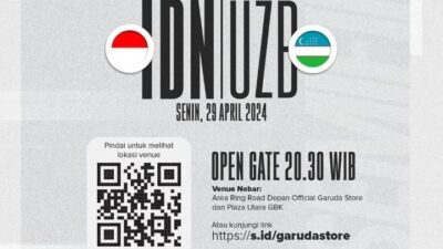 PSSI Gelar Nobar Timnas Indonesia U-23 Vs Uzbekistan U-23 di Ring Road SUGBK, Open Gate 20.30 WIB