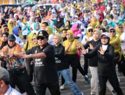 Gubernur Arinal dan Ibu Riana Senam Lampung Berjaya Bersama Masyarakat Lampung Utara