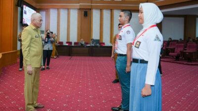 Asrun Lio Buka Pendidikan dan Pelatihan Anggota Paskibraka Tingkat Sultra Tahun 2024