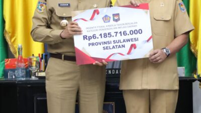 Terbaik Dalam Pengendalian Inflasi, Pemprov Sulsel Terima Insentif Fiskal Rp6,1 Miliar dari Kementrian Keuangan