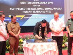 Menteri AHY Sambangi Kantor Pertanahan Kota Bekasi Beri Sertifikat Eletronik untuk Aset Tanah Milik Pemerintah dan Masyarakat