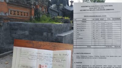 Bau Amis Proyek Finising Senderan Pura Puseh Melaya, Bendahara Panitia Pembangunan “Rem Blong”