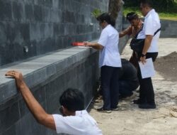 Bau Amis Pembangunan Finising Senderan Pura Puseh Melaya, Inspektorat dan Tim BPK Provinsi Turun Tangan
