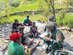 Satgas TNI Hadirkan Yankes Gratis Di Kampung Wombru Distrik Sinak Barat