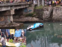 Dihantam Tronton, Ambulan Partai Demokrat Memuat Jenasah Terjun ke Sungai Yehembang
