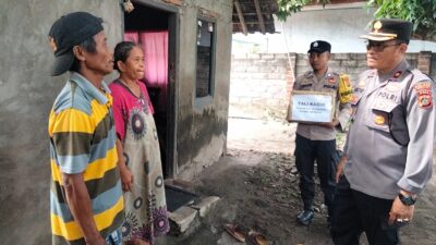 Minggu Kasih, Kapolsek Gilimanuk Beri Bantuan Sembako kepada Warga Kurang Mampu