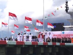Kasdim 1708/BN Hadiri Upacara Ikonik HUT Ke-80 RI di Dermaga Mbromsi