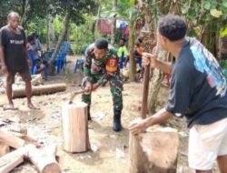 Bangun Keakraban Bersama Warga, Babinsa Ringankan Pekerjaan dengan Bergotong-Royong