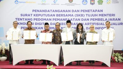 Mendagri Tandatangani SKB 7 Menteri tentang Pedoman Pemanfaatan Teknologi Digital dan Kecerdasan Artifisial
