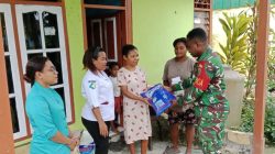 Babinsa Warsa Dampingi Pembagian Susu dan Makanan Tambahan untuk Balita di Bondifuar