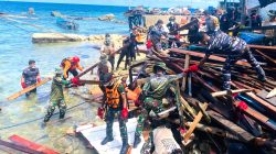 Kodim 1708/BN Bersama Tim Gabungan Lanjutkan Pembersihan Lokasi Ledakan Bom di Biak