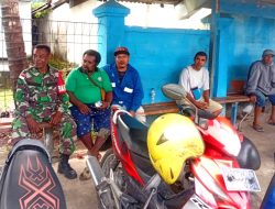 Babinsa Biak Timur Ajak Tukang Ojek Wujudkan Lingkungan Aman, Tertib, dan Bersih
