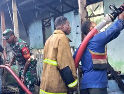 Kebakaran, Babinsa Sigap Padamkan Api