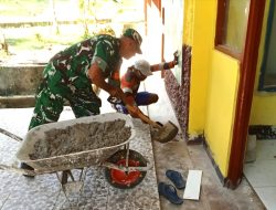 Aksi Babinsa di Sekolah Mempercepat Pekerjaan