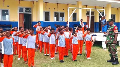 Babinsa Latih Disiplin Anak Sekolah