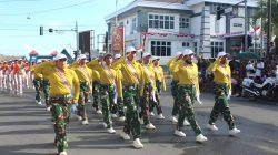 Persit KCK Dim 1708/BN Tampil Semangat Meriahkan HUT RI Lewat Lomba Gerak Jalan