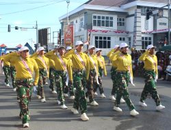 Persit KCK Dim 1708/BN Tampil Semangat Meriahkan HUT RI Lewat Lomba Gerak Jalan