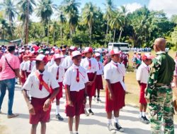 Koramil Numfor Amankan Lomba Gerak Jalan Sambut HUT Ke-81 RI