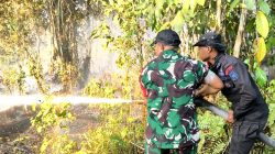 Babinsa Biak Kota Bantu Padamkan Kebakaran Hutan di Kampung Darfuar