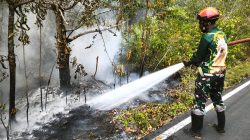Personel Kodim 1708/BN Bergerak Cepat Padamkan Kebakaran Hutan di Wilayah Distrik Yendidori
