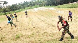 Babinsa Biak Utara Bersama Yon TP 858 Laksanakan Karya Bakti Pemupukan Jagung