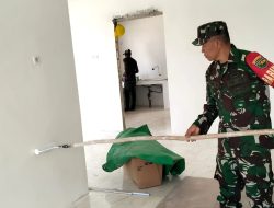 Babinsa Supiori Selatan Bantu Warga Binaannya Cat Rumah