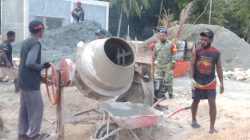Babinsa Numfor Hadiri Monitoring Pembangunan Kampung Nelayan di Desa Yenbeba